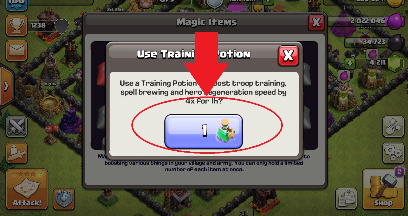 How to Use Potions in Clash of Clans